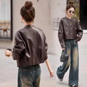 피로달 여친 가을 빈티지 코트 자켓 재킷 싱글 멋스러운 가죽 차이나 HO3