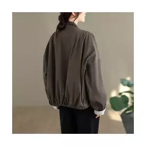 엘럽 여자 스트라이프 셔츠 커프스 재킷 초가을 캐주얼 숏 차이나 원템3