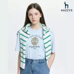 [백화점 정품] 헤지스 레이디스 [26SS] 로고자수 면 반팔티셔츠 HSTS6B205