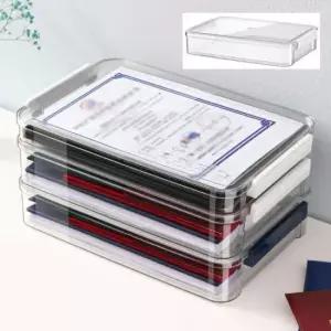 [문구/오피스] 투명 수납함 파일 케이스 사무실 문서 정리 보관 대형 서류 보관함 책상 데스크 보관통