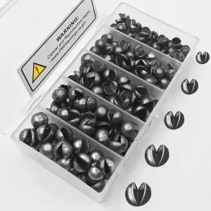 Hfuiqau 100/150Pcs 스플릿 샷 낚시 무게 - 프리미엄 탈착식 싱커 5/6 사이즈 구색(0.02온스？0.14온스)으로