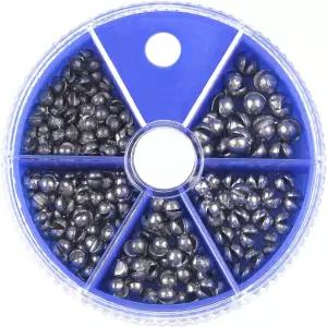 스플릿 샷 싱커 콤보 구색 167개 - 5가지 크기의 탈착식 순수 리드 및 송어 낚시용 마이크로 웨이트 플라이