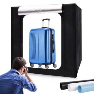 포토 라이트 박스 대형 키트 39X39IN 100X100CM 디밍 가능 스튜디오 전문가용 큐브 촬영 텐트 96X4 LED 조명 스트립 3X PVC 배경 보석 제품 사진 15000LM CRI 95