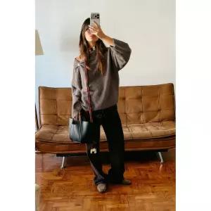 Zara 자라 브로치 니트 스웨터 - 브라운 / 토프 5536/259/737