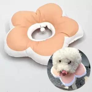 [반려] ZF 고양이 쿠션 꽃피는 핑크 강아지 넥카라 L