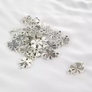 네잎클로버 실버 목걸이 키링 액세서리 펜던트 부자재 네잎클로버팬던트