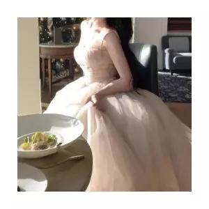 원피스 스커트 롱 여친 망사 여름 선녀 도주 끈 하객 유선 공주 MF1