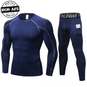 등산티셔츠 IRON jia's 남자 오토바이 겨울 모토 자켓  바지 열 속옷 세트 스키 복 라이딩 따뜻한 탑 t 셔