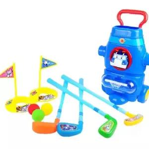 블루 골프 카트 세트 클럭 공 포함 유아 스포츠 체험 야외 활동 신체 발달 완구