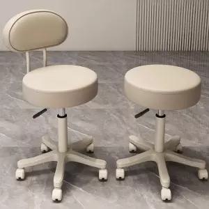 피부관리사 의자 네일 화이트 체어 등받이 회전 원형 베이지