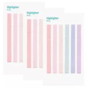 [문구] 소프트 뮤트 형광펜 안개 3P 차분한 다이어리 꾸미기