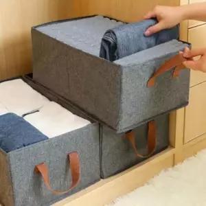 [JED] 옷정리함 절약형 수납 정리박스 다용도 패브릭 수납함 접이식 공간