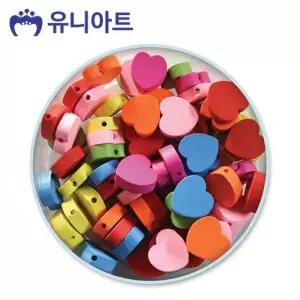 유니아트 5000통 (모양비즈 11번) 나무비즈 (하트) (P0000BFW)
