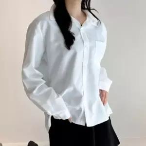 여성 깔끔한 모던 루즈핏 와이셔츠 포켓 남방 셔츠