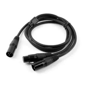 XLR 캐논 연장 케이블 2분배 Y형 3P Mic Canon M M F