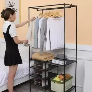 철제 행거 오픈형 조립식 헹거 가벼운 고정식 2단 렉 튼튼한 사다리행거