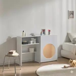 인테리어 효과 LED 조명 수납장+화장대 세트 P0000CFT