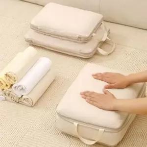 [생활] 부피 압축 미니 이불 보관용 여행용 정리 수납 파우치