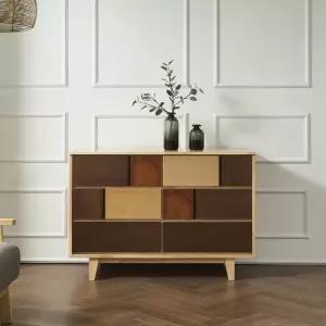 자연친화적인 거실,침실용 원목 서랍장 3단6칸 120cm P0000BYE