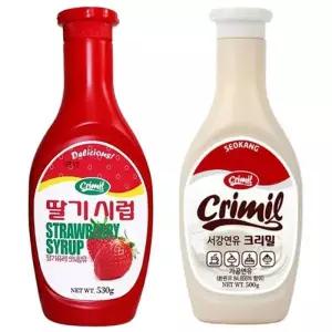 딸기시럽 530g 연유 500g