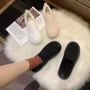 |CCS7F0D|여성용 따뜻한 안감 퀼팅 슬립온 겨울 가을용
