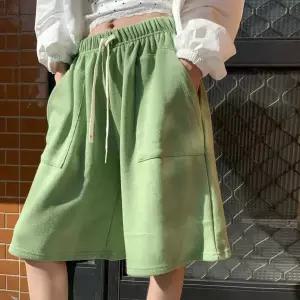 여자 넓은 빅사이즈 소프트 면원단 고무줄 쭈리 반바지