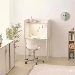 [인터데코]독서실칸막이 LED조명 책상 세트 80cm P0000BRJ