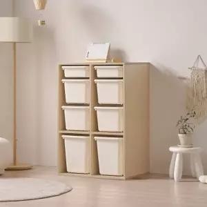 [인터데코]아이방,거실,침실 활용도 높은 바구니 수납장 72cm P0000CEM