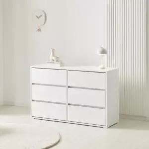 [인터데코]실용적인 거실,침실용 수납 서랍장 3단6칸 120cm P0000BUT