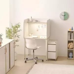 [인터데코]독서실칸막이 LED조명 책상 서랍 풀세트 80cm P0000BRL