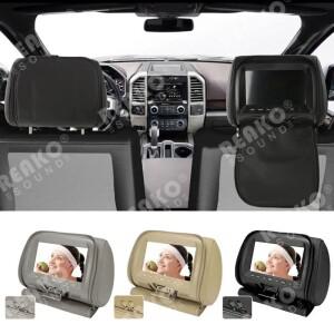 REAKOSOUND 차량용 머리 받침 모니터 범용 7 인치 LED 스크린 멀티미디어 MP5 플레이어 베개 지지대 USB SD