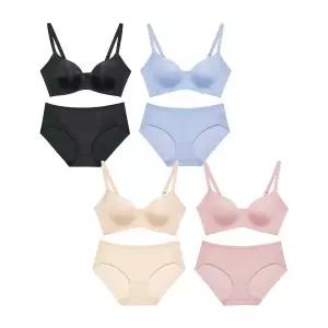 PLAYTEX [4PACK] 노와이어 시크릿 누디핏 브라팬티 세트 2100860