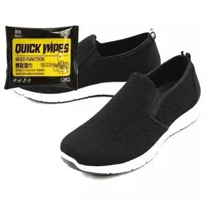 블랙 남자 슬립온 슈즈 운동화 런닝화 세정티슈 세트