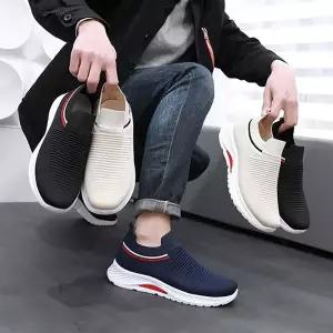 남성 3컬러 니트 발편한 운동 런닝 슬립온