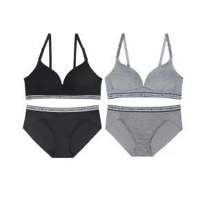 YES 노와이어 밀착 브라 팬티 세트 2 Colors 택1 (블랙/다크그레이) 2100016