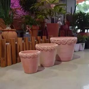 3개 조합 흙 화분 세트 꽃 식물 재배 실내 원예 인테리어 대형 중형 소형