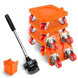 헤비 듀티 가구 돌리 360 회전 4륜, 1000파운드 용량의 무버 세트 - 다양한 지면에 적합한 소파, 냉장고, 세탁기 이동용 터 및 키트 포함