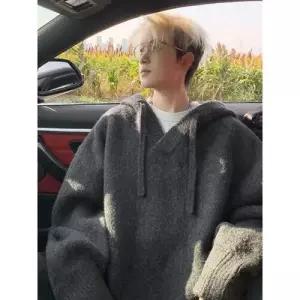 회색 니트 가을 겨울 남자 스웨터 점퍼 후드집업 후드 도톰 데일리 풀오버 커플 다올4
