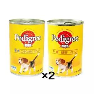 닭고기 쇠고기 페디그리 통조림간식 강아지캔 400g X2-WD460F7_