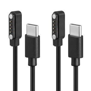 [미국배송] 리이어 2팩 USB C 마그네틱 충전 케이블은 PLAUD 노트 프로 및 AI 음성 녹음기 2피트 코드 교체 케이스로도 쉽게 접근할 수 있는 전원 충전기 이상적인 백업 액세서리에 적합합니다