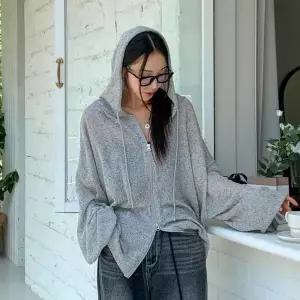 [하프클럽/다잇템]여자 환절기 SS 쿨링 빅사이즈 면린넨 후드집업