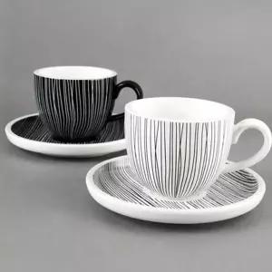 도자기 고급 신혼부부 2인용 커피잔 선물용 도자기컵받침