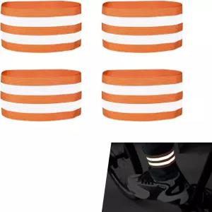 야우루루 4 PCS 고감도 반사 자전거 팬티 클립 탄력 있는 유니버설 사이클링 손목 발목 다리 스트랩 로드