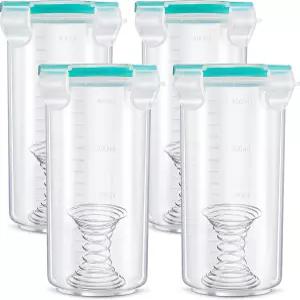 페인트 용기 터치업 컵 뚜껑이 있는 보관 밀폐 남은 칠을 위한 스테인리스 믹싱 볼 13온스 4개