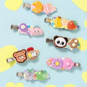 보석 머리핀 데코덴 세트 하늘 과일 꽃 집게핀만들기 IdE4+8tOv