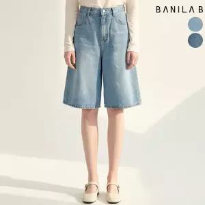 [M-XL]여성 와이드 5부 데님팬츠