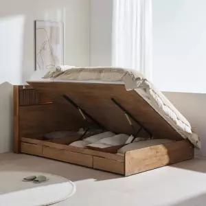 잉글랜더 생드니 템바보드 LED 리프트업 수납 침대 서랍형(매트제외-Q)