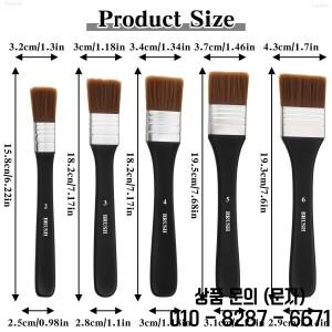 1/5개 와이드 플랫 나일론 칩 페인트 브러쉬 캔버스에 아크릴 수채화 젯소 바니시 적용을 위한 다용도