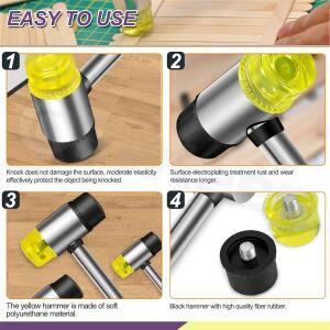 고무 망치 기타 제작자용 호환 프렛 해머 이중 헤드 교체 도구 보드 악기 호환 액세서리