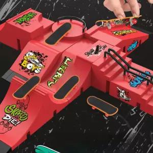 핑거보드 연습 손가락 스케이트 파크 스포츠 보드 장면 데크 훈련 초보 모듬 실내 세트